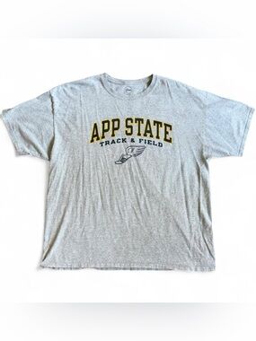 Gear For Sports Gray App State Track & Field Tee with Gold Lettering